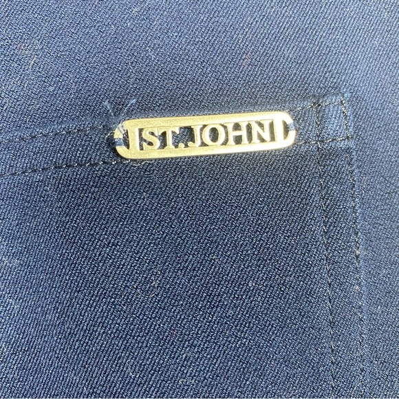 St John Navy Blue stretch denim straight leg - Picture 4 of 5